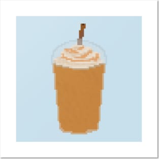 Iced frappe with caramel pixel art Posters and Art